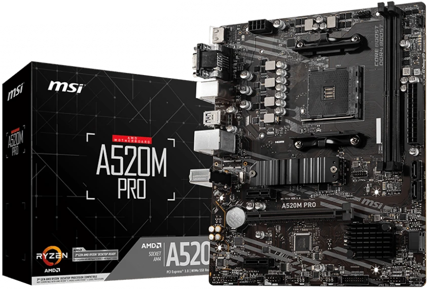 Материнская плата AM4 MSI A520M PRO
