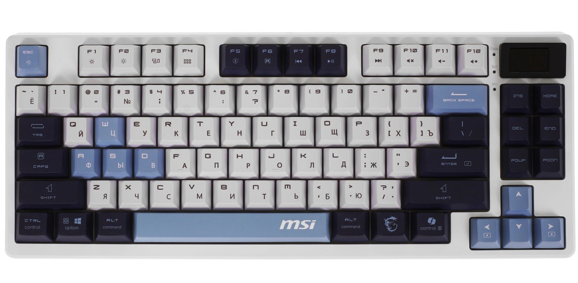Беспроводная механическая игровая клавиатура MSI FORGE GK600 TKL Wireless Sky, RGB, белый