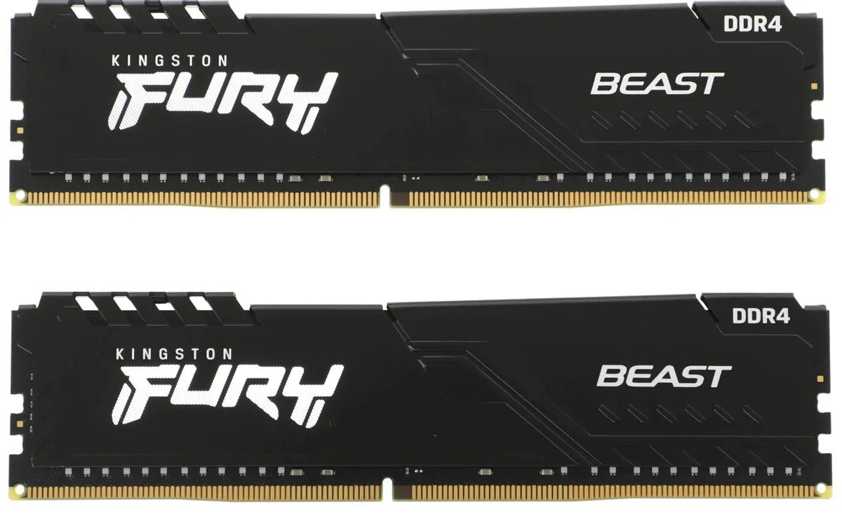 Модуль памяти DDR4 64GB (2x32GB) Kingston FURY Beast Black XMP 3200MHz CL16 (KF432C16BBK2/64)