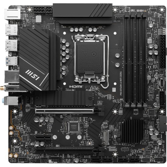 Материнская плата LGA 1700 MSI PRO B760M-A WIFI DDR4 (mATX, 4xDDR4)