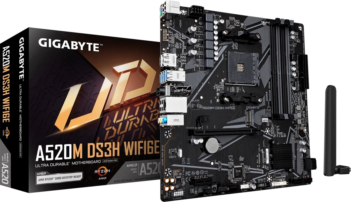 Материнская плата AM4 Gigabyte A520M DS3H WF6E