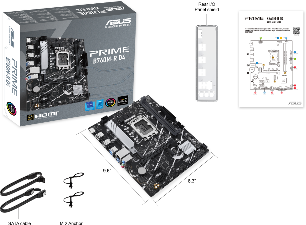 Материнская плата 1700 Asus B760M-R D4 Prime