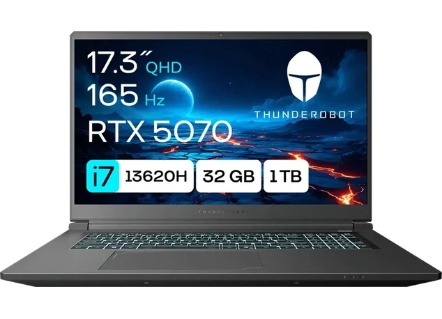 Ноутбук 17.3" Thunderobot Range 17 G2 Max (IPS,QHD,165Hz,i7-13620H,32GB,1TB,RTX 5070 8GB,без ОС)