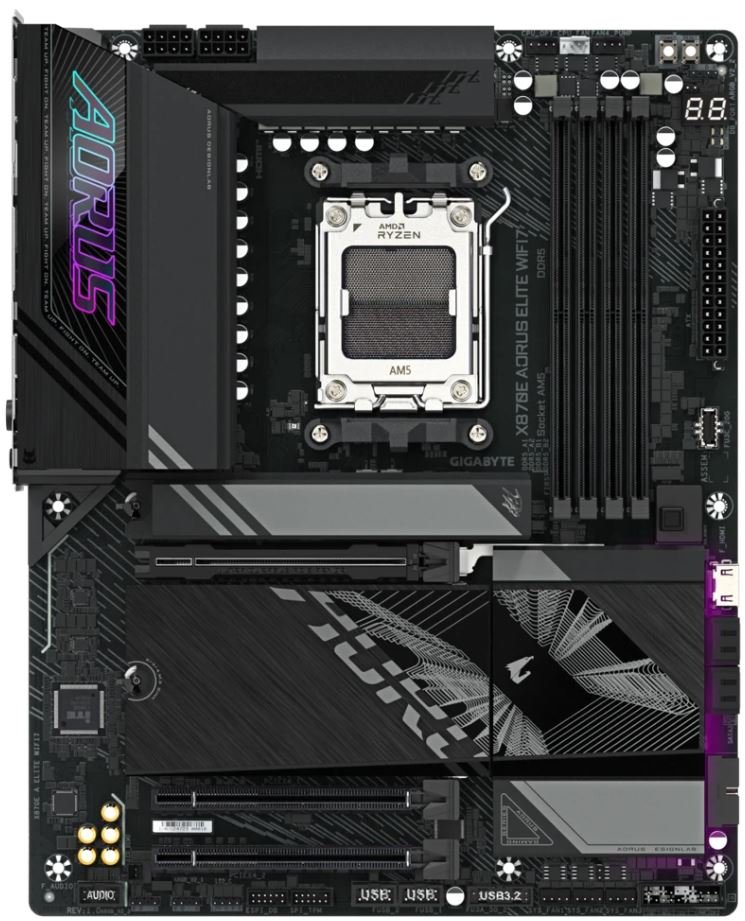Материнская плата AM5 GIGABYTE X870E AORUS ELITE WIFI7 (ATX, 4xDDR5)