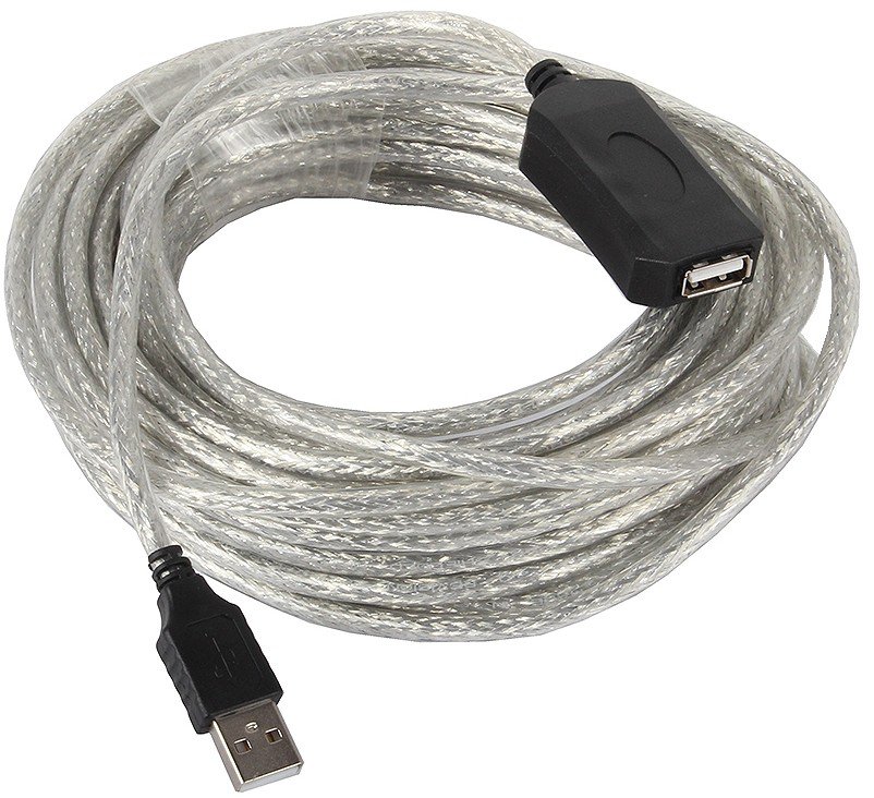 Кабель USB A-F 10m удлинитель активный VCOM VUS7049-10M