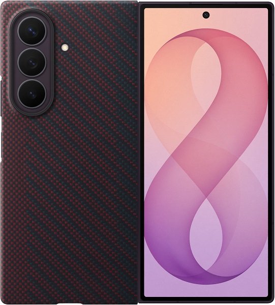 Чехол-накладка+пленка Samsung Carbon Magnet Case Galaxy Z Fold8 Ultra (EF-KF976) красно-синий