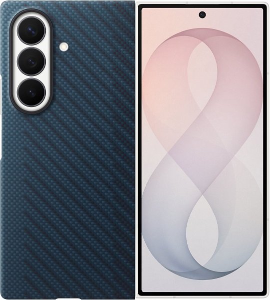 Чехол-накладка+пленка Samsung Carbon Magnet Case Galaxy Z Fold8 Ultra (EF-KF976) синий