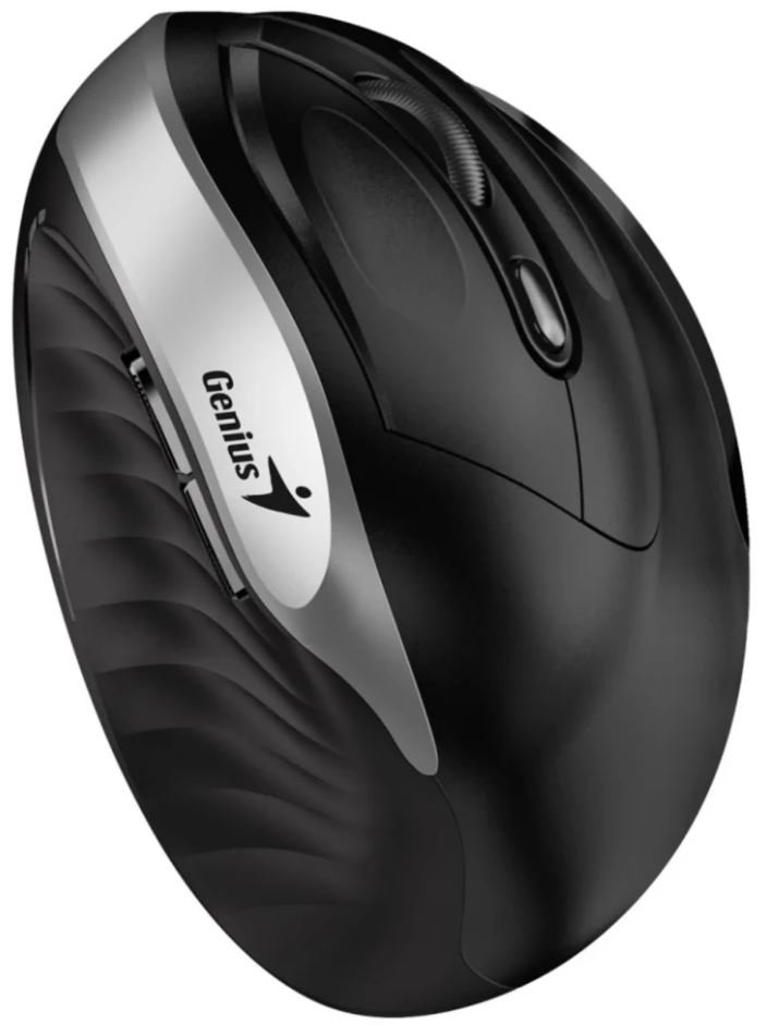 Вертикальная беспроводная мышь Genius Ergo 8250S, чёрно-серая