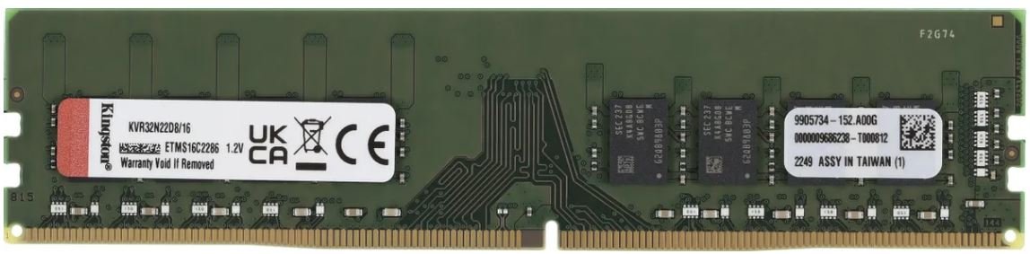 Модуль памяти DDR4 16GB Kingston 3200 KVR32N22D8/16