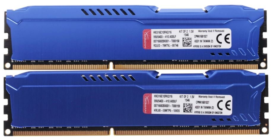 Б/у Модуль памяти DDR3 16GB (2x8GB) Kingston HyperX FURY PnP 1600MHz CL10 (HX316C10FK2/16)