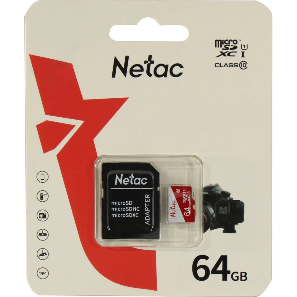 Карта памяти MicroSDXC 64Gb Netac P500 Eco NT02P500ECO-064G-R