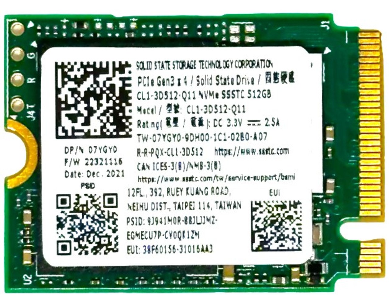Б/у Жесткий диск SSD 512GB M2 2230 Lite-On CL1-3D512-Q11