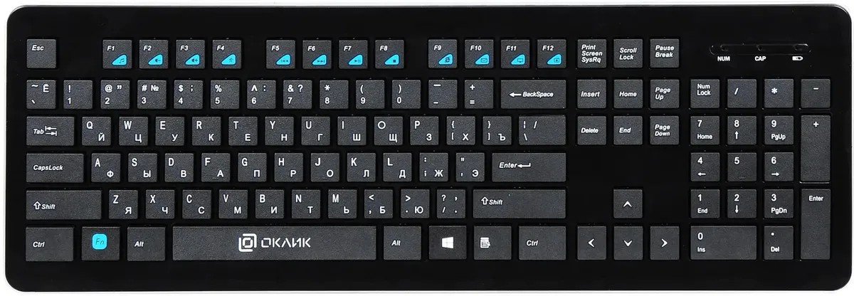 Беспроводная мембранная клавиатура Oklick 870S, чёрный