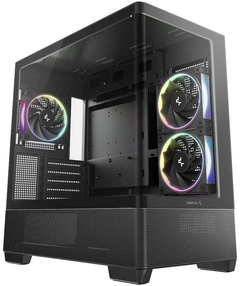 Корпус Deepcool CG380U 3F, TG (aquarium), 3x120mm ARGB, черный