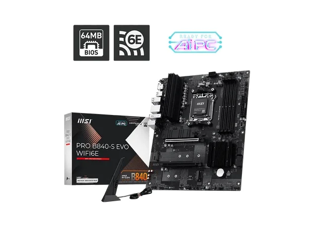 Материнская плата AM5 MSI PRO B840-S EVO WIFI6E (ATX, 4xDDR5)