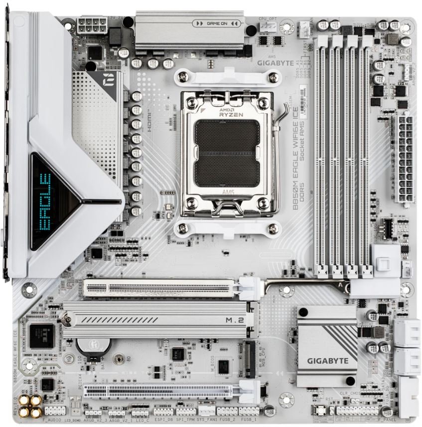 Материнская плата AM5 GIGABYTE B850M EAGLE WIFI6E ICE (mATX, 4xDDR5)