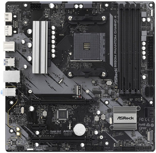 Материнская плата AM4 ASRock B550M Phantom Gaming 4 (mATX, 4xDDR4)