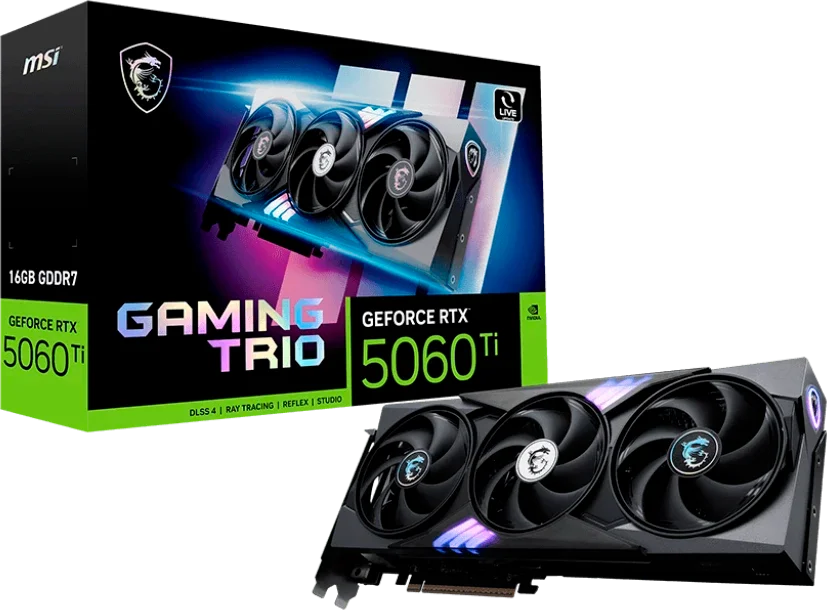 Видеокарта GeForce RTX 5060Ti 16Gb MSI Gaming Trio