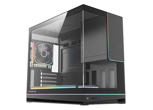 Корпус Powercase TX4 ARGB Black (Mini-Tower, Micro-ATX, закаленное стекло, 4x120mm ARGB PWM)