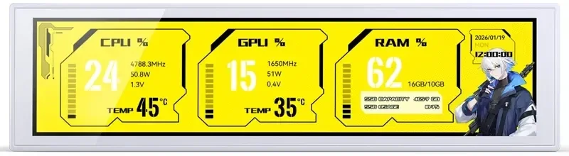 Дисплей для ПК 9.16 Jonsbo DS916 White
