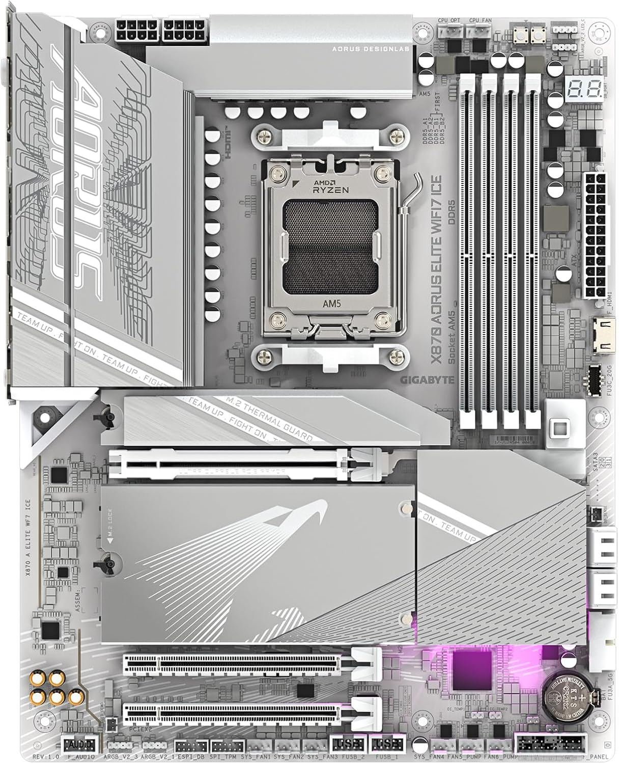 Материнская плата AM5 GIGABYTE X870 AORUS ELITE WIFI7 ICE (ATX, 4xDDR5)