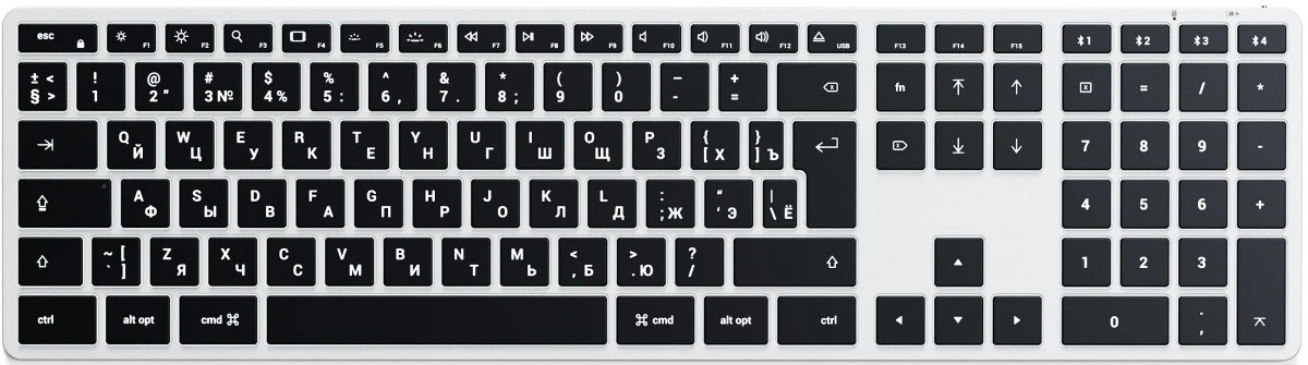 Клавиатура беспроводная Satechi Slim X3 Bluetooth Backlit, Bluetooth, Серебристый ST-BTSX3S-RU