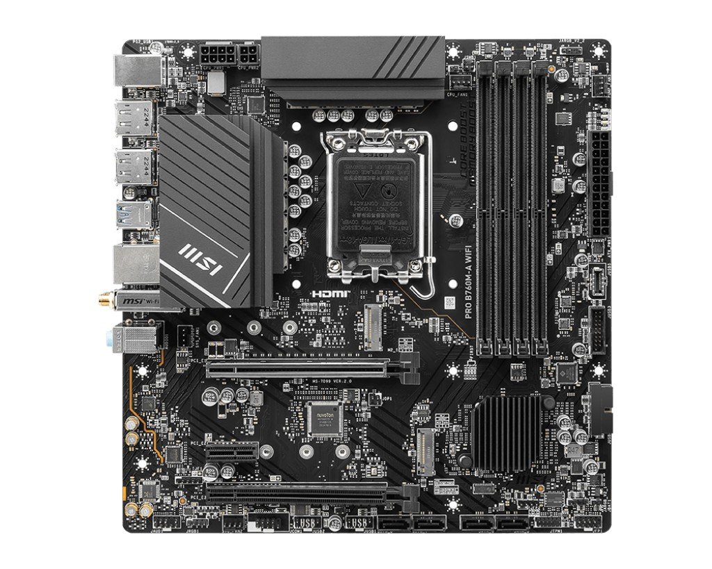 Материнская плата LGA 1700 MSI PRO B760M-A WIFI (mATX, 4xDDR5)