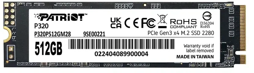 Накопитель SSD M2 512Gb Patriot P320P512GM28