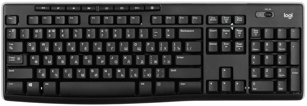Клавиатура беспроводная Logitech K270 черная