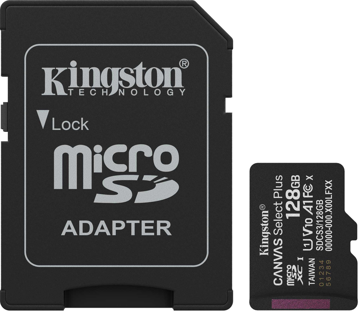 Карта памяти MicroSDXC 128Gb Kingston Canvas Select Plus SDCS3/128GB