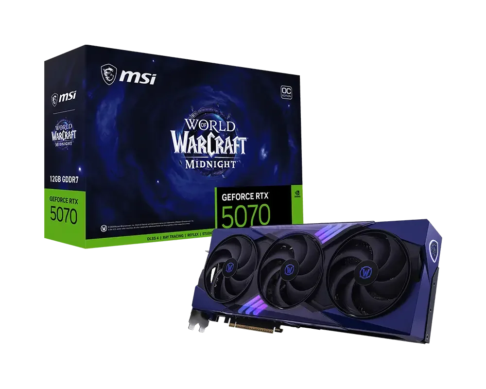 Видеокарта GeForce RTX 5070 12Gb MSI World of Warcraft Midnight Void Edition OC