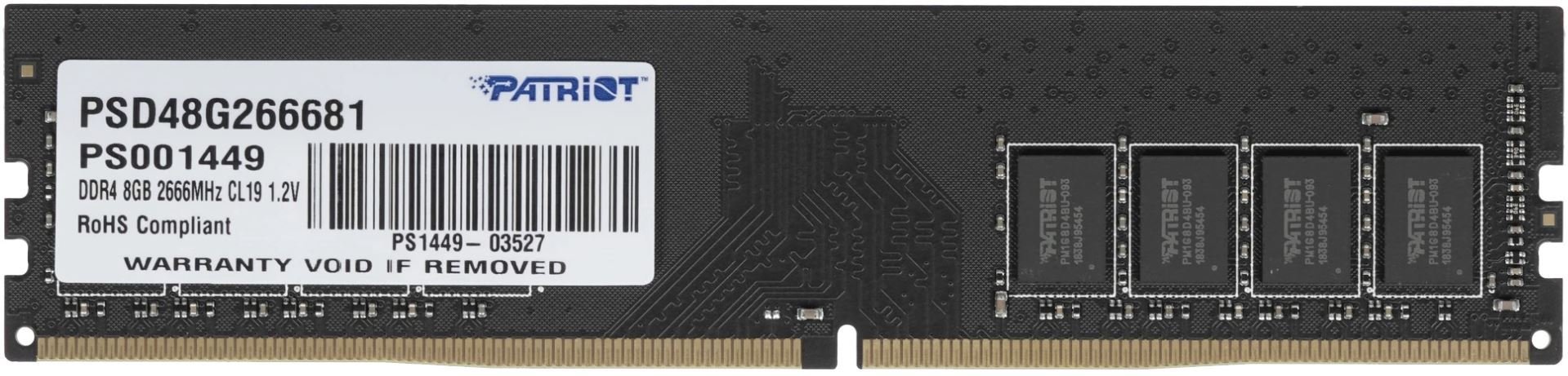 Модуль памяти DDR4 8GB Patriot 2666 PSD48G266681