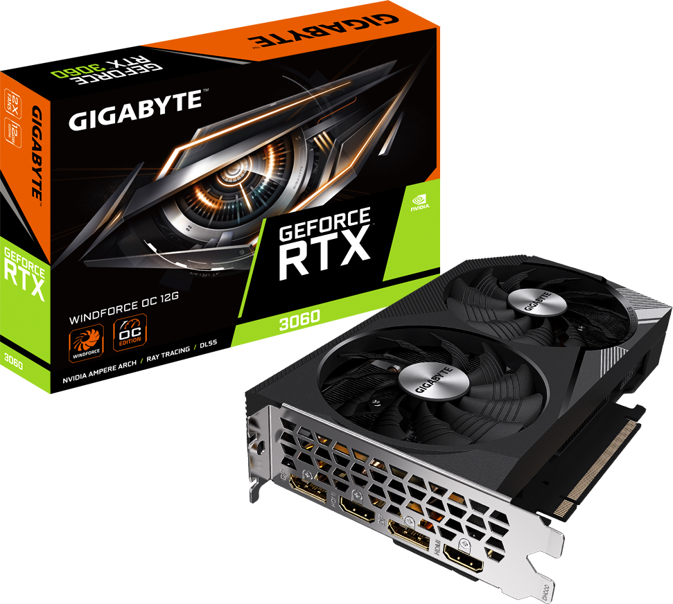 Видеокарта GeForce RTX 3060 12Gb Gigabyte GV-N3060WF2OC-12GD (rev. 2.0)