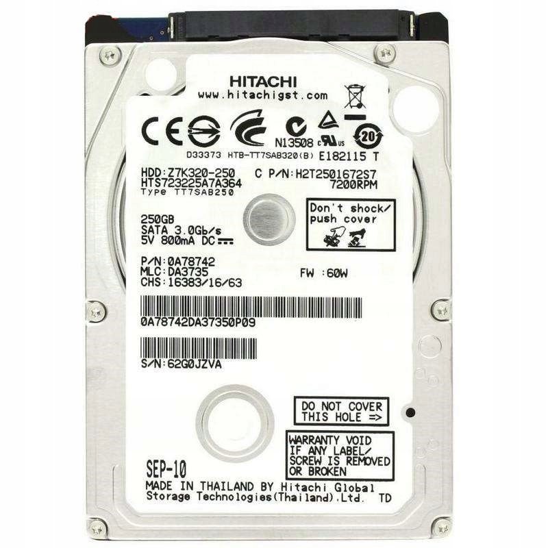 Жесткий диск 2.5 Sata 250GB Hitachi HTS725025A7E630