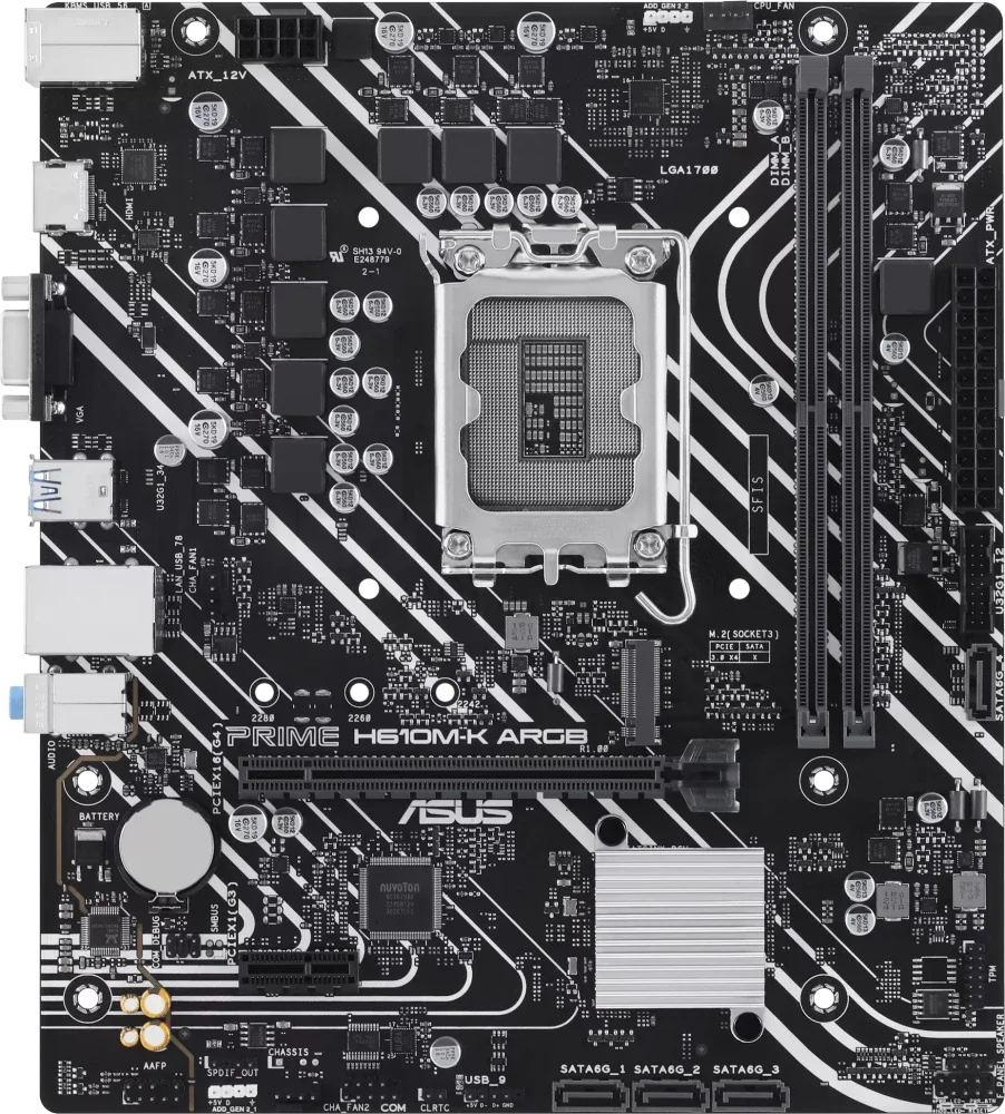 Материнская плата 1700 Asus H610M-K ARGB Prime