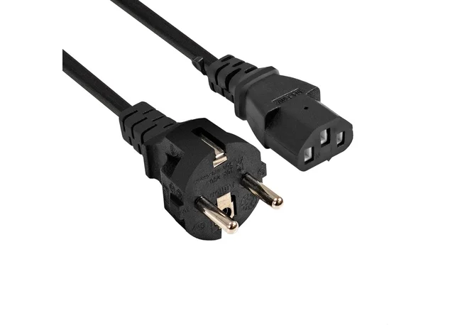 Кабель питания ExeGate Special PC-1S, Schuko – C13, 1 м, чёрный (ES280992RUS)
