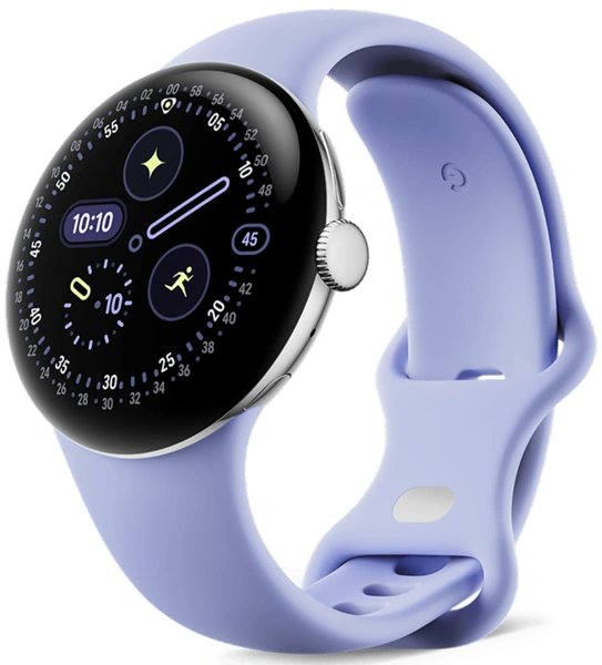 Google Pixel Watch 4 41mm LTE серебристый корпус/сине-фиолетовый ремешок