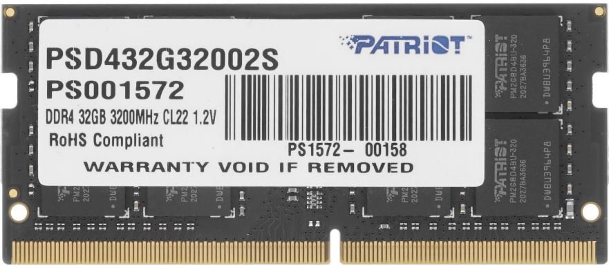 Модуль памяти SODIMM DDR4 32GB Patriot 3200 PSD432G32002S