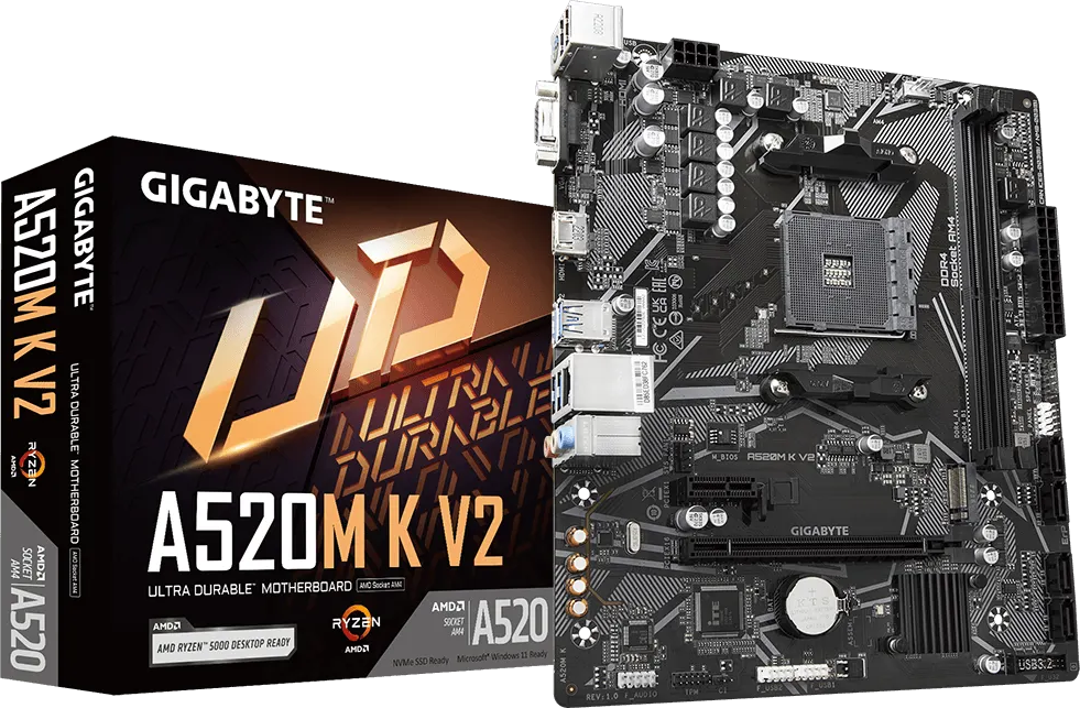 Материнская плата AM4 Gigabyte A520M-K V2