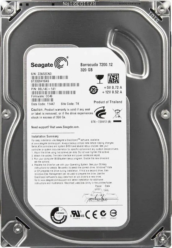 Б/у Жесткий диск 3.5 Sata 320Gb Seagate ST3320418AS