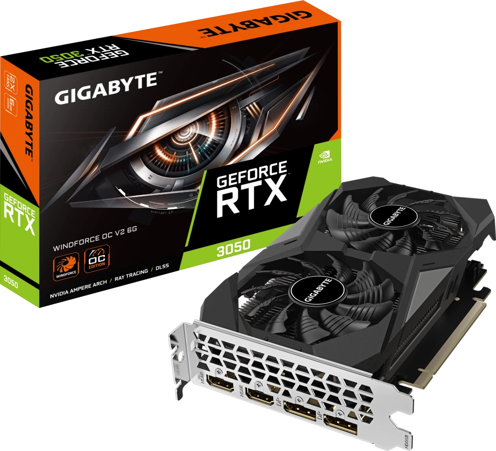 Видеокарта GeForce RTX 3050 6Gb Gigabyte GV-N3050WF2OCV2-6GD