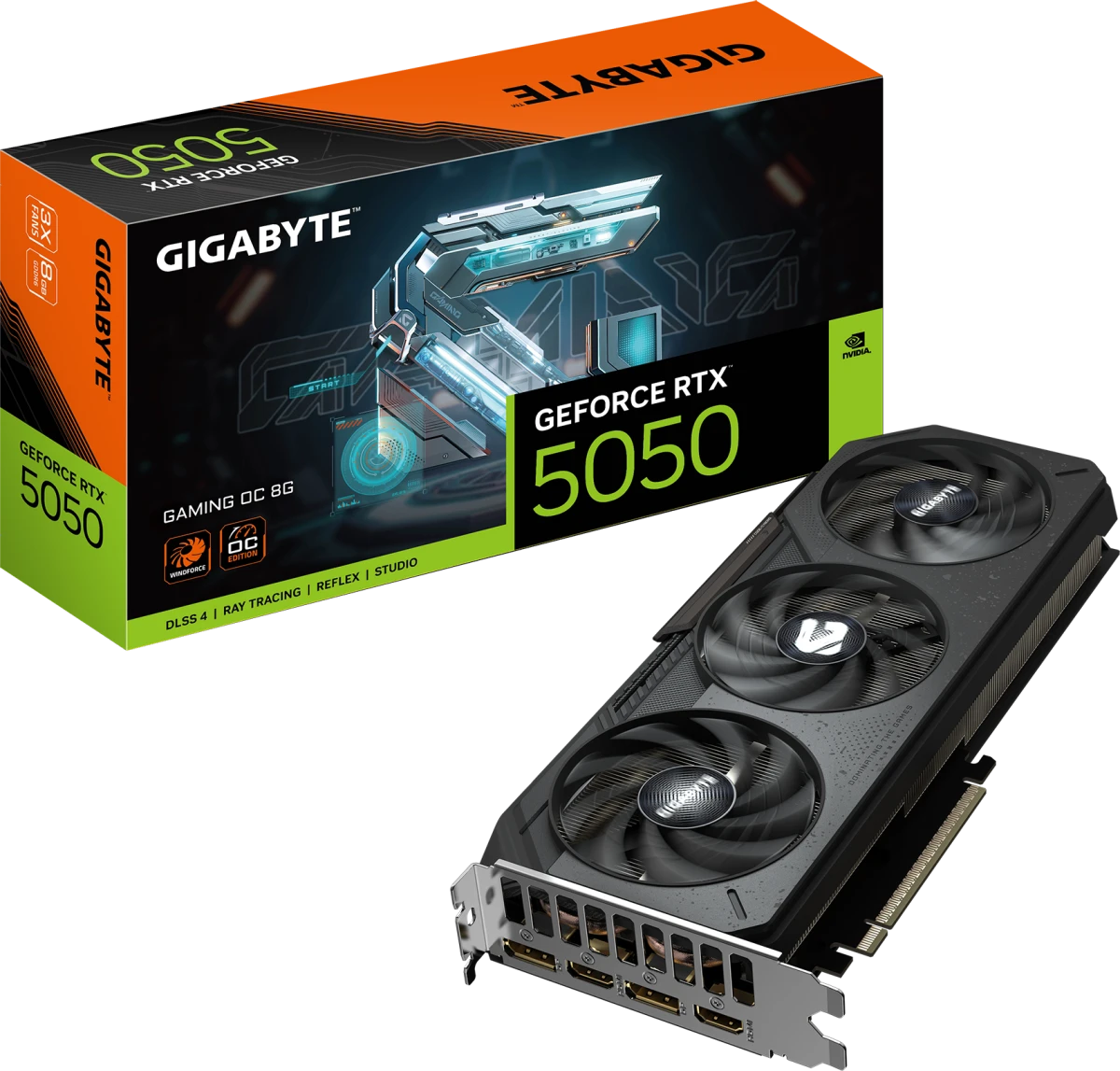 Видеокарта GeForce RTX 5050 8Gb Gigabyte GV-N5050GAMING OC-8GD