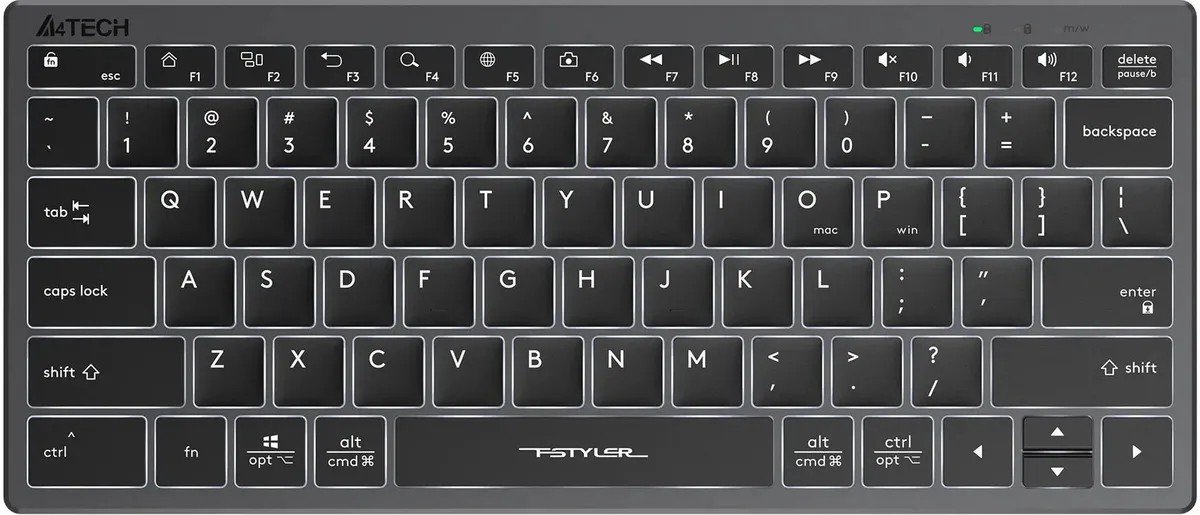 Проводная клавиатура A4Tech Fstyler FX61, подсветка, серый/белый