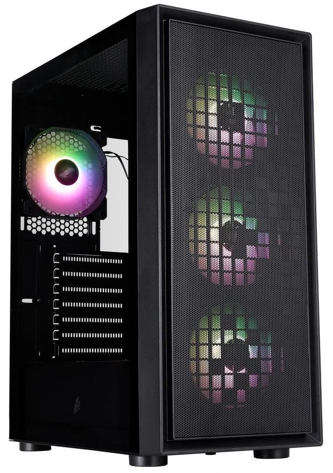 Корпус 1stPlayer GO6 ARGB Black GO6-BK-4F7 / ATX, 4x120mm ARGB fans, черный