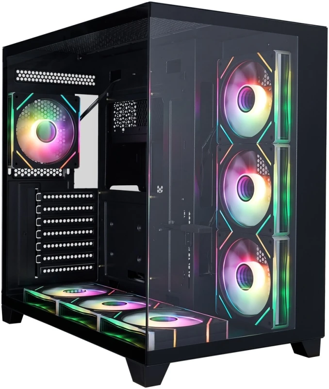 Корпус 1stPlayer Megaview MV8-TP ARGB Black MV8-TP-BK-6FC7R-1FC7-HUB2