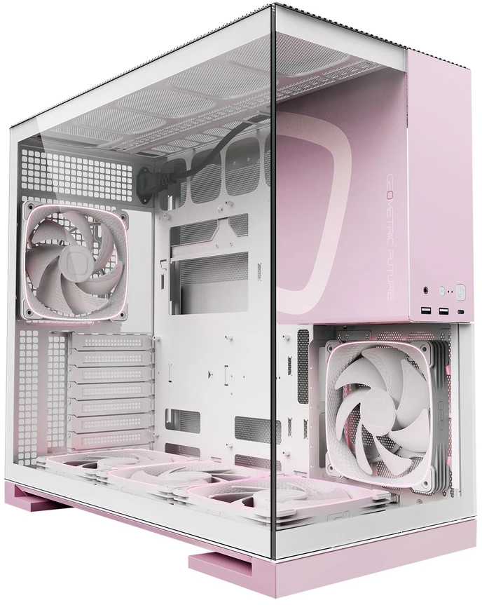 Корпус Geometric Future Model 5 White Pink with fans