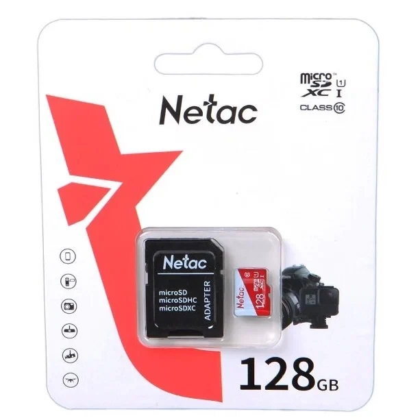 Карта памяти MicroSDXC 128Gb Netac P500 Eco NT02P500ECO-128G-R