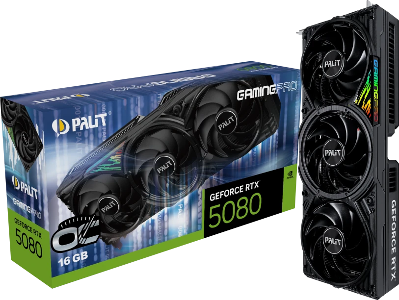 Видеокарта GeForce RTX 5080 16Gb Palit Gamingpro OC NE75080S19T2-GB2031A