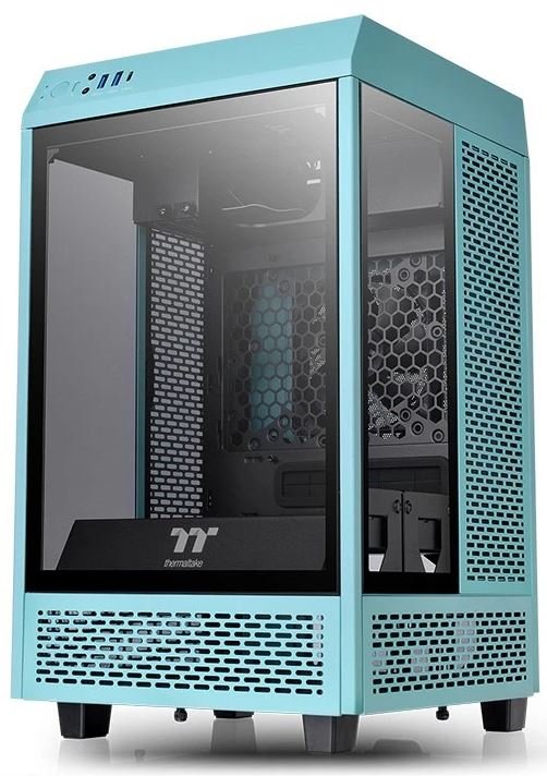 Корпус Thermaltake The Tower 100 Turquoise Mini-ITX, бирюза