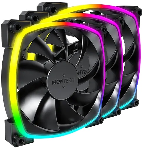 Вентилятор для корпуса 120mm Montech AX120 PWM Black AX120B3P (3 in 1)